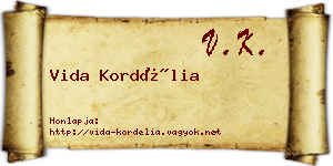 Vida Kordélia névjegykártya
